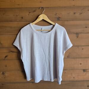 Gentle Fawn Short Sleeve Sweater Top Large Boho Boxy Crewneck Cozy Pullover